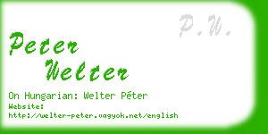 peter welter business card
